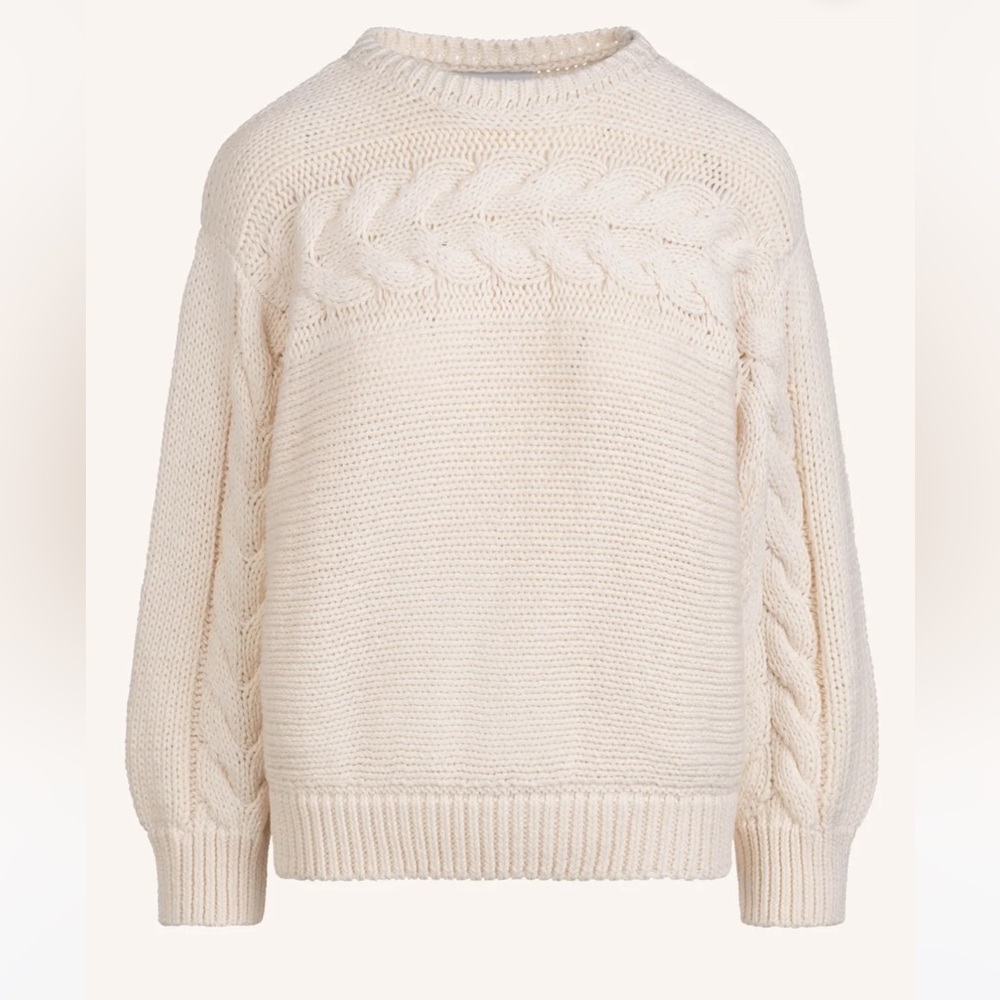 Merlette Serin Cream White Cable Crewneck Knit Sweater Shopbop Chunky Handmade - Picture 7 of 7